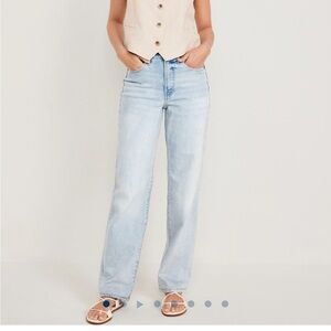 Old Navy High-Waisted OG Loose Jeans size 10 light wash